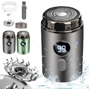Mini Electric Shaver, Valentine's Day Gifts,  Waterproof Portable Usb Rechargeable Razor with Lcd Display, Washable Beard Trimmer for Men, Great for Travel and Home Use, Barber Equipment, Cordless Portable Shaver for Men, Shaving Products, Cordless Shaver