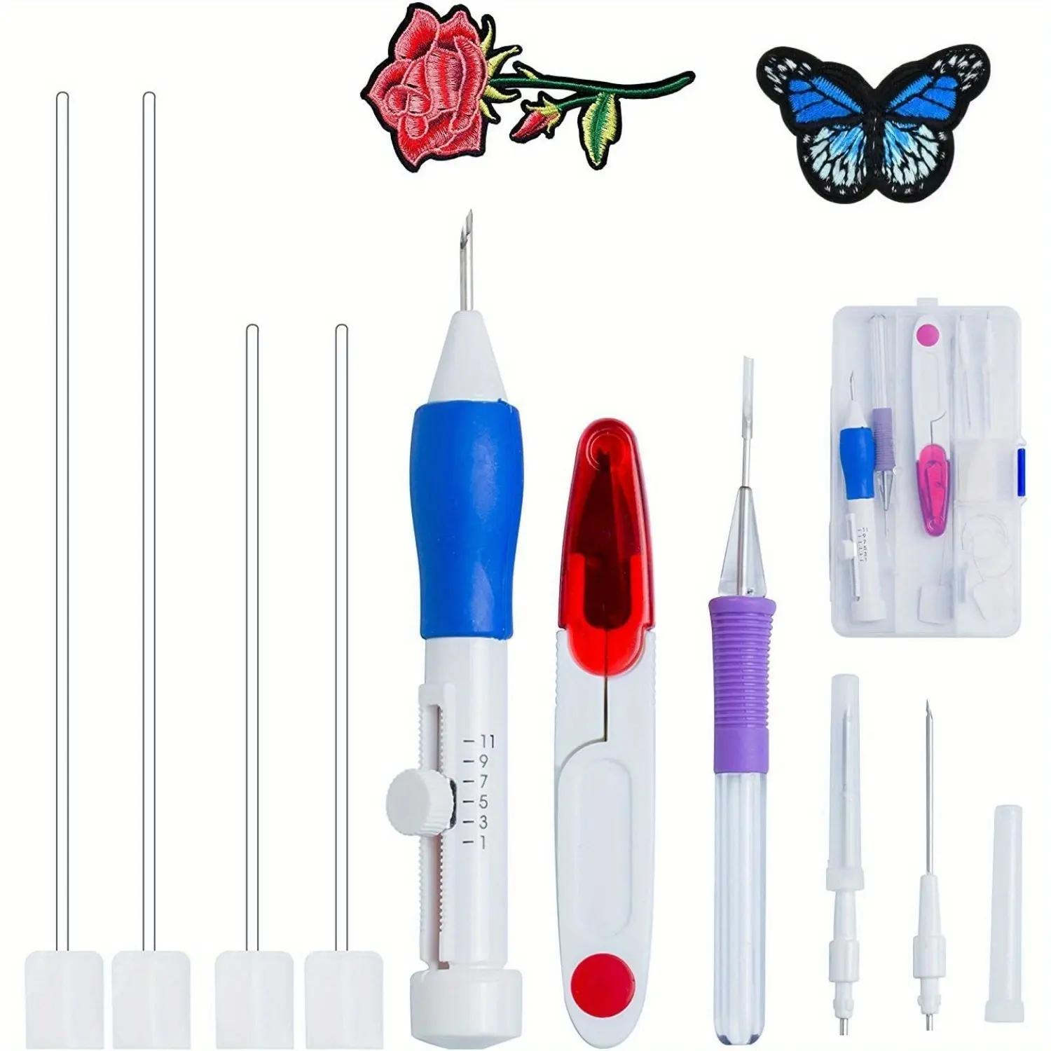 18pcs/set Magic Embroidery Pen Set Punch Needle Kit for DIY Sewing Crafts Handcraft