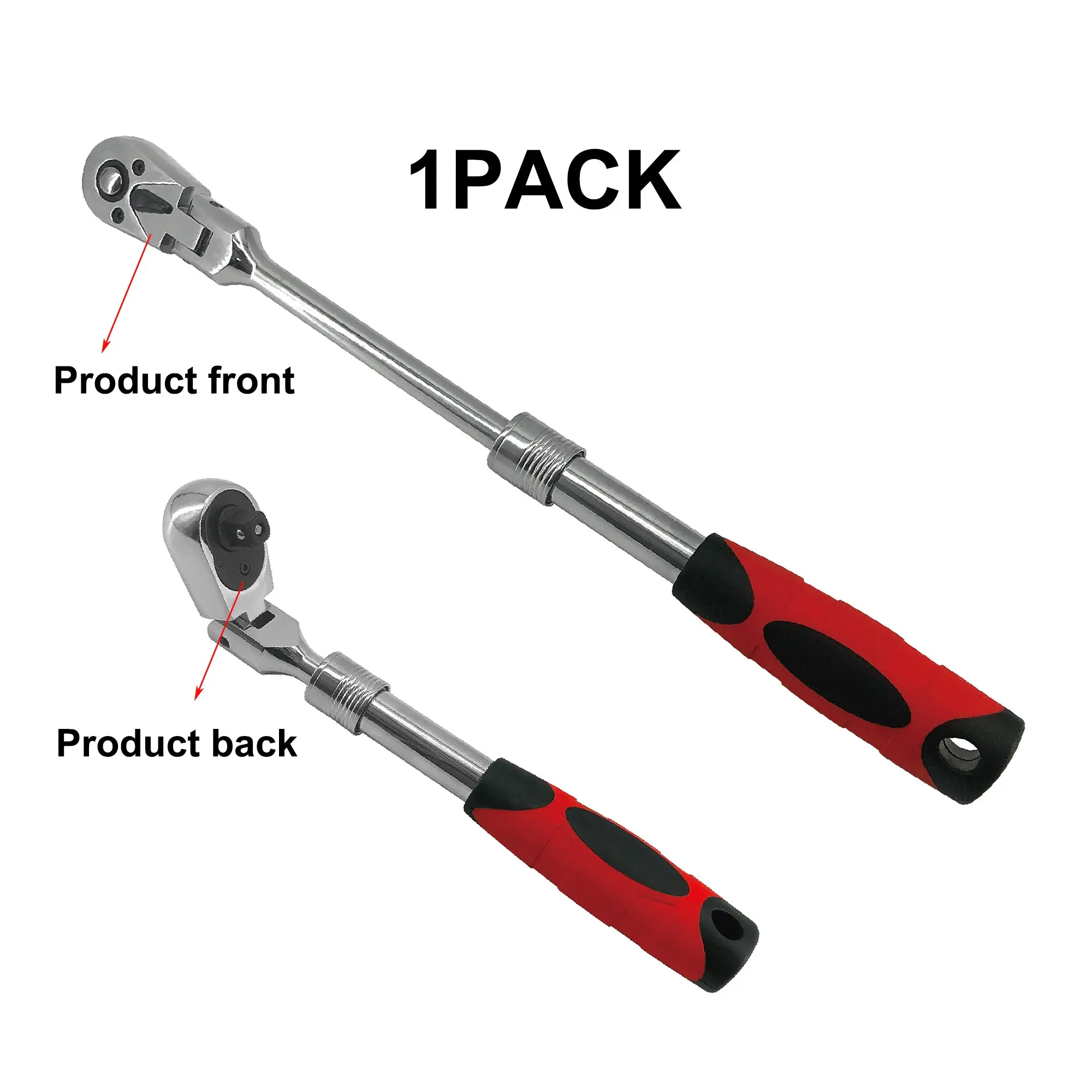 3/8" Drive 72 Teeth 180 Degree Flexible Head Retractable Adjustable Ratchet Wrench, Automatic Quick Release Spanner, Multifunctional Tool, Retractable Ratcheting Wrench