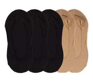 Memoi Women's 5 Pair Pack Fine Edge Nylon No Show Liner Socks