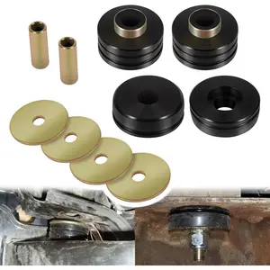 Universal Body Mounting Bushings Polyurethane Mounts Isolators Including 4 Washers 2 Sleeves and 4 Bushings Black 2 Sets
