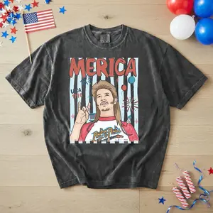 Comfort Colors Joe Dirt Merica Shirt, Patriotic 4th of July Tee, Retro USA Firework Graphic T-Shirt, American Independence Day Gift