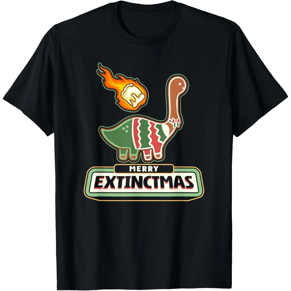 Funny Dinosaur Pun Merry Extinctmas Ugly Christmas Dinosaur T-Shirt ...