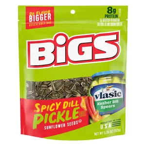 6x Bigs Spicy Dill Pickle Sunflower Seeds Tangy Snack Seeds - Crunchy Munchies Flavorful Treats Snack Food 5.35oz