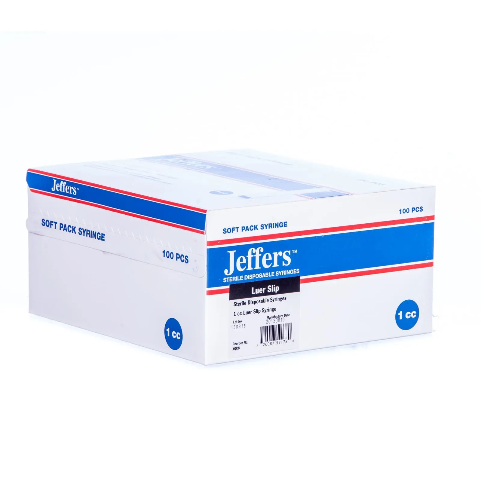 Jeffers Luer Slip Syringes, Box of 100