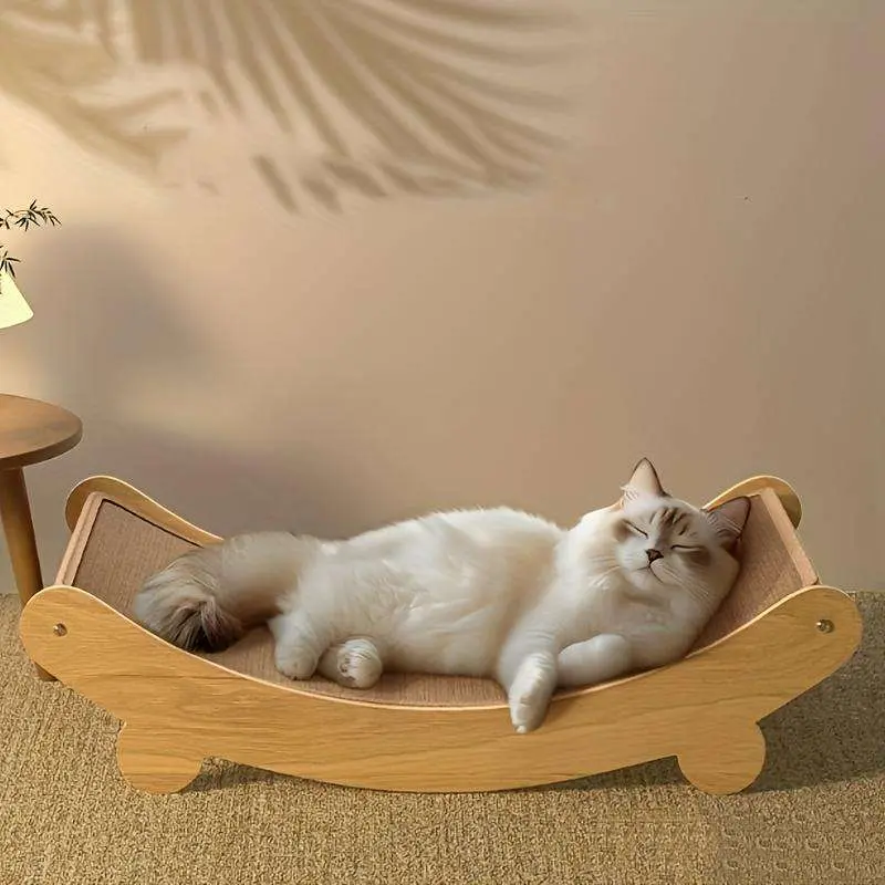 Pet companion Cat recliner scraper board anti-scratch cat nest wooden sword hemp grinding claws scratching pad pet hammock sofa toy carton Kitten Homemade
