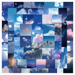 Sky Scenery Series Graffiti Sticker, 50pcs Creative Waterproof Stickers, Multipurpose DIY Self Adhesive Decorative Stickers, Decal Sticker