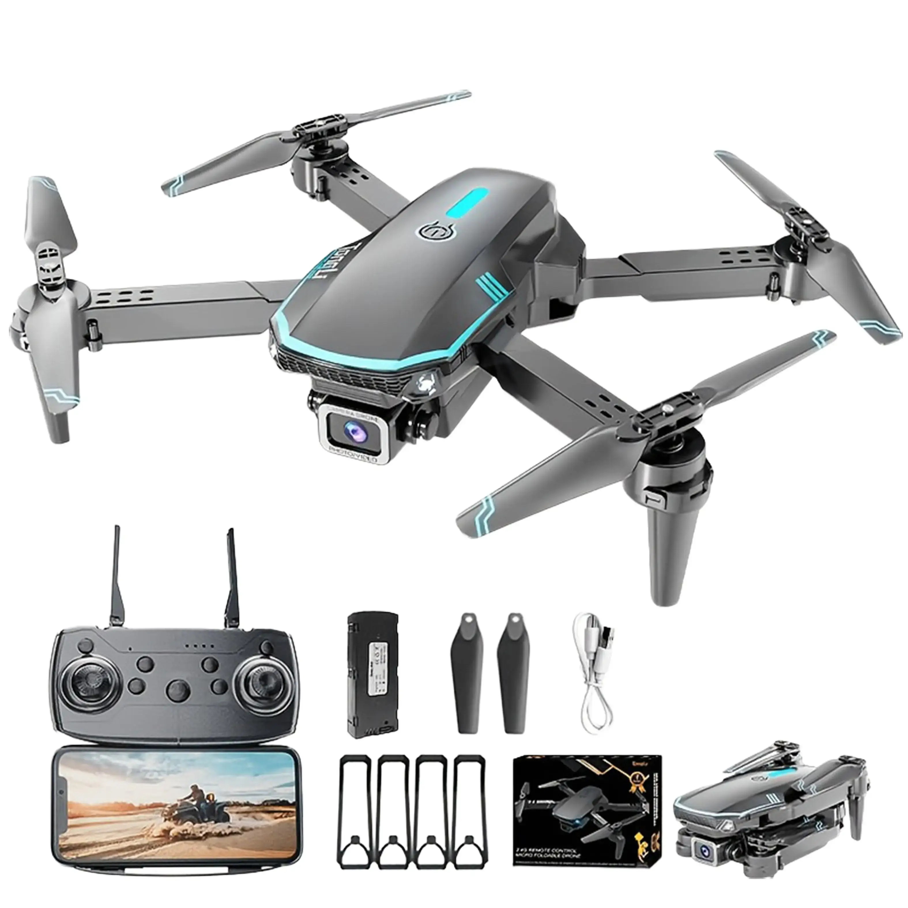 TongLi Aerial photography drone foldable drone children's remote control drone quadcopter, beginner drone dual-camera drone drones suitable for children aged 14 holiday gifts carnival gifts New Year's gifts. Folding Wifi Fpv