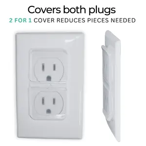 Clear Double Outlet Covers Baby Proofing (10 Pack, 20 Sockets) | Baby Proof Plug Covers for Electrical Outlets | Safe & Secure Baby Safety Products | Childproof Socket Covers Protect Toddlers & Babies