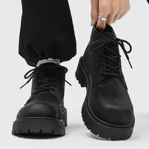 Men's All-Season  British Derby Boots - Short Lace-Up Ankle Boots with Rubber Sole, /Cblack, Casual & Business Wear for Daily Use, Durable & Easy-Clean Outdoor Work Boots Suitable for Men