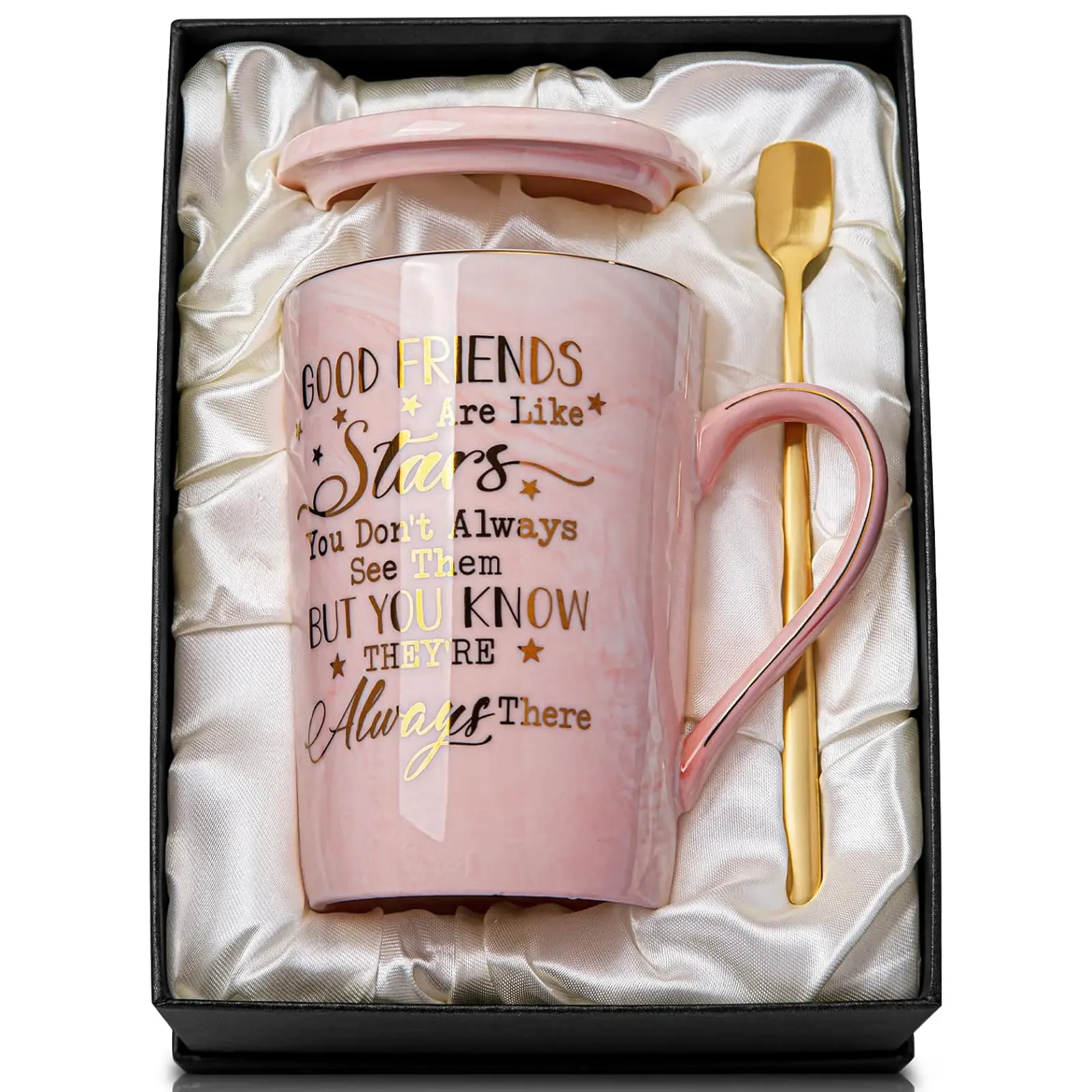 Biching Birthday Gift Ideas for Friends,Best Friends Gift, Surprise Gift Ideas for Women Practical Gift for Her Ceramic Marble Coffee Mug Gift Cup