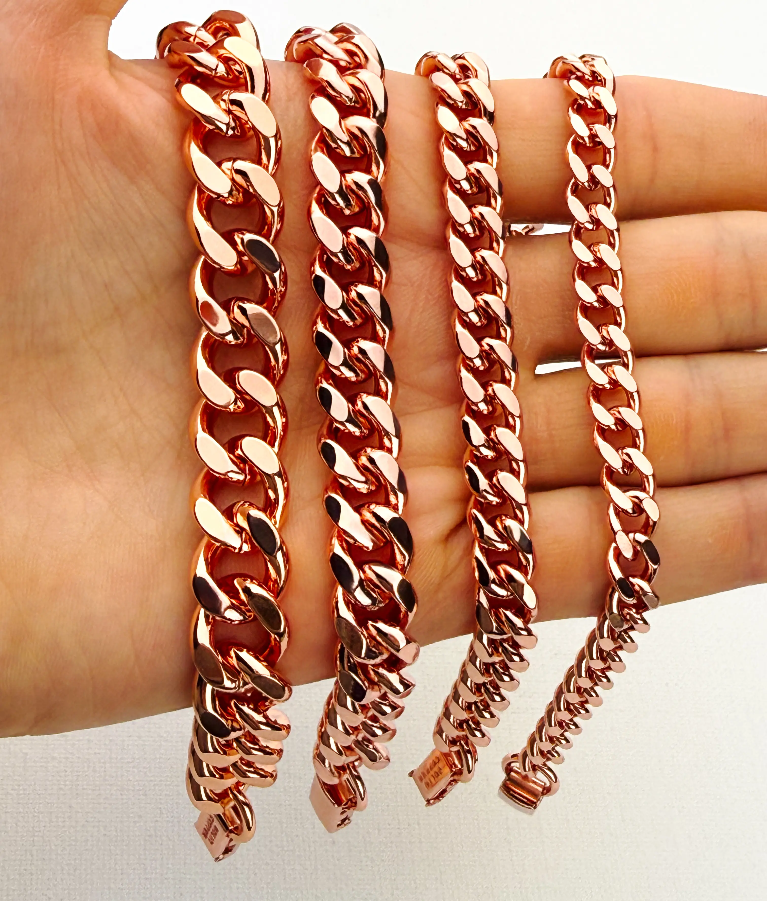 Unisex Pure Copper Cuban Link Bracelet, 13mm Heavy Thick 8.5in Handmade Chain with Therapeutic Pain Relief, Improved Circulation & Healing Properties, Suitable for Casual/Formal Occasions, Cuban Link Chain