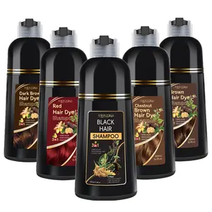 500ml plant-based hair dye shampoo, Herbal Coloring Shampoo, Haircare, a 3-in-1 solution for dyeing, cleaning, and care. With a mild herbal formula for shine and vitality, this family set comes in 5 color options: black, brown, dark brown