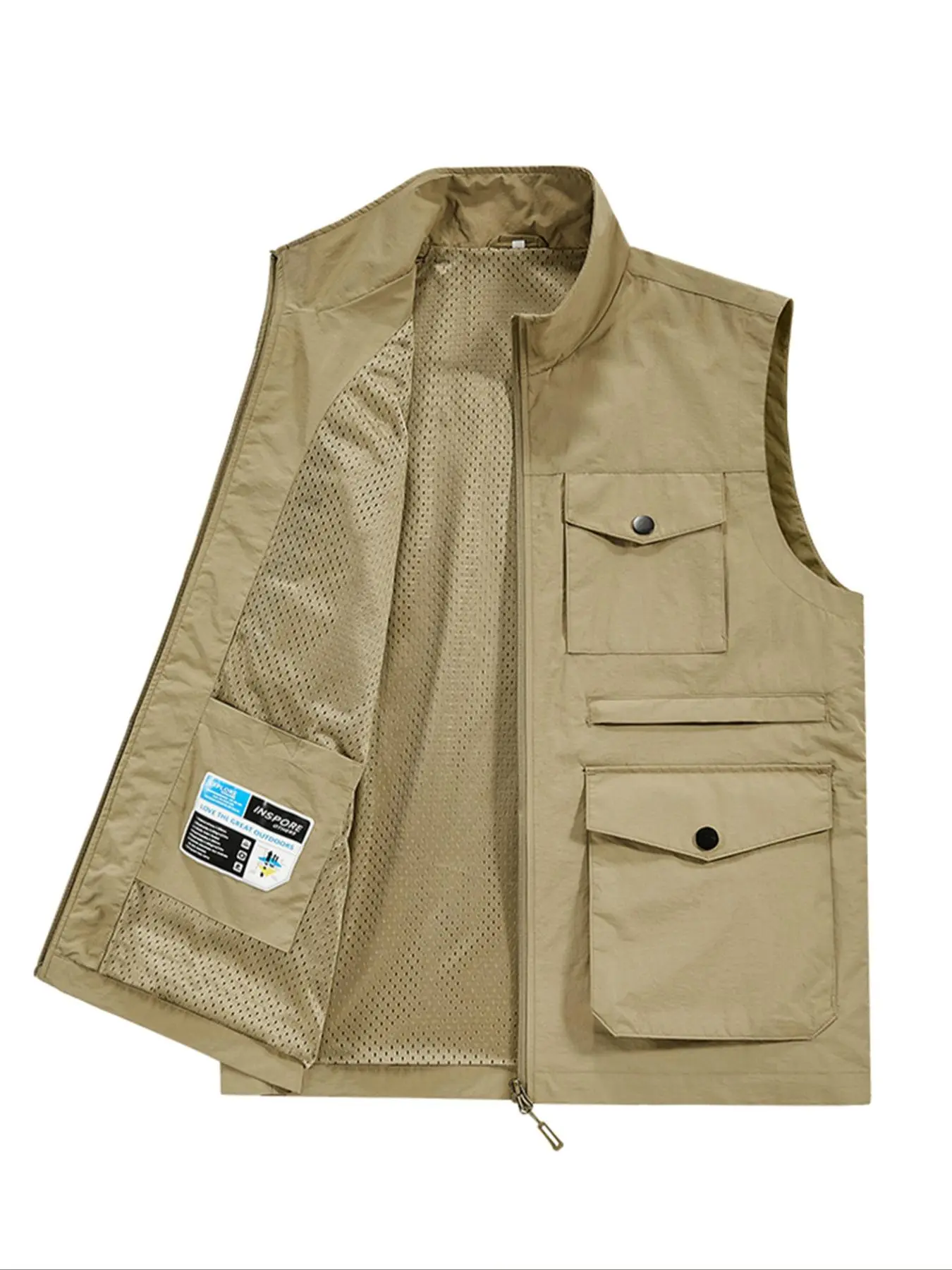 Men's Multi-pocket Vest Jacket, Regular Fit Casual Outdoor Climbing Fishing Hiking Vest, Men's Sportswear for Fall & Winter Gilet