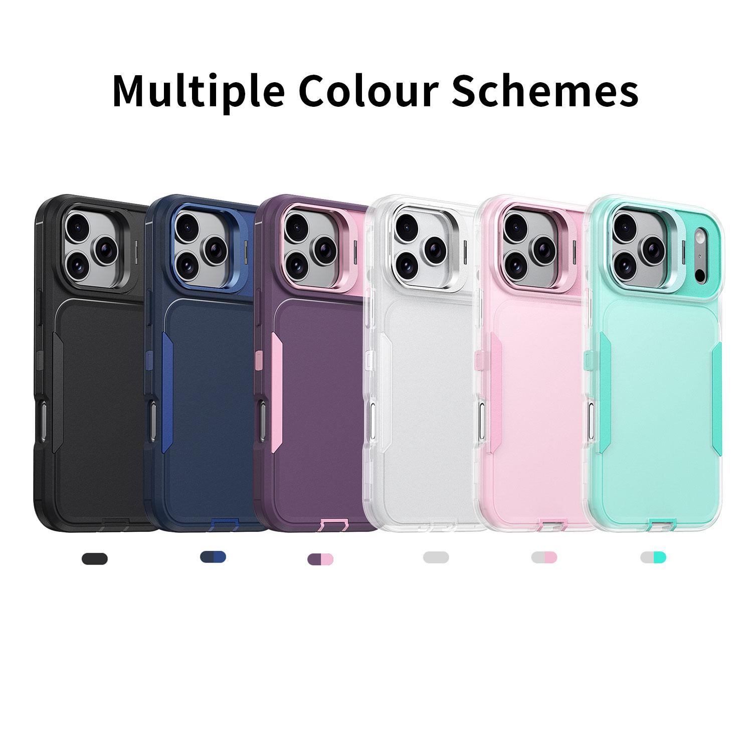 Case for iPhone 17 Pro Max 16 15 14 13 12 11 with Camera Kickstand, Military - Grade Shockproof Protective Case, Rugged Full Body Protective Cover, Anti-Drop Protection Cover