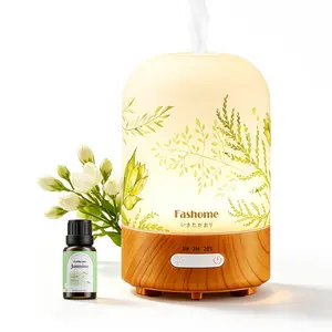 Fashome Hand Blown Glass Essential Oil Diffuser, Ultrasonic Cool Mist Aromatherapy Humidifier Whisper Quiet Auto Shut-Off for Home Bedroom Office, AI Smart Chip 3 Modes Odor Elimination & Fragrance Release PK FEPP Waterless Diffuser VEVO Scent Air Machine