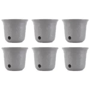 Suncast 300-Foot Heavy Duty 5-Gallon Decorative Garden Hose Pot, Gray (6 Pack)