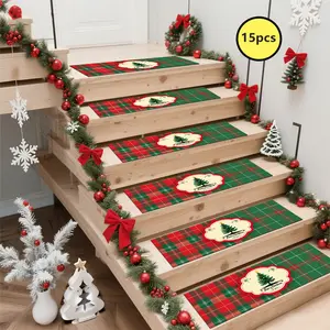 Non-Slip Stair Carpet,Christmas decorations Step Protection Carpet, Decorative Bordered Stair Mat for Home Decoration & Bedroom Accessories, Home Decor Rugs - Suitable for Indoor, Outdoor Stairs & Multiple Scenarios