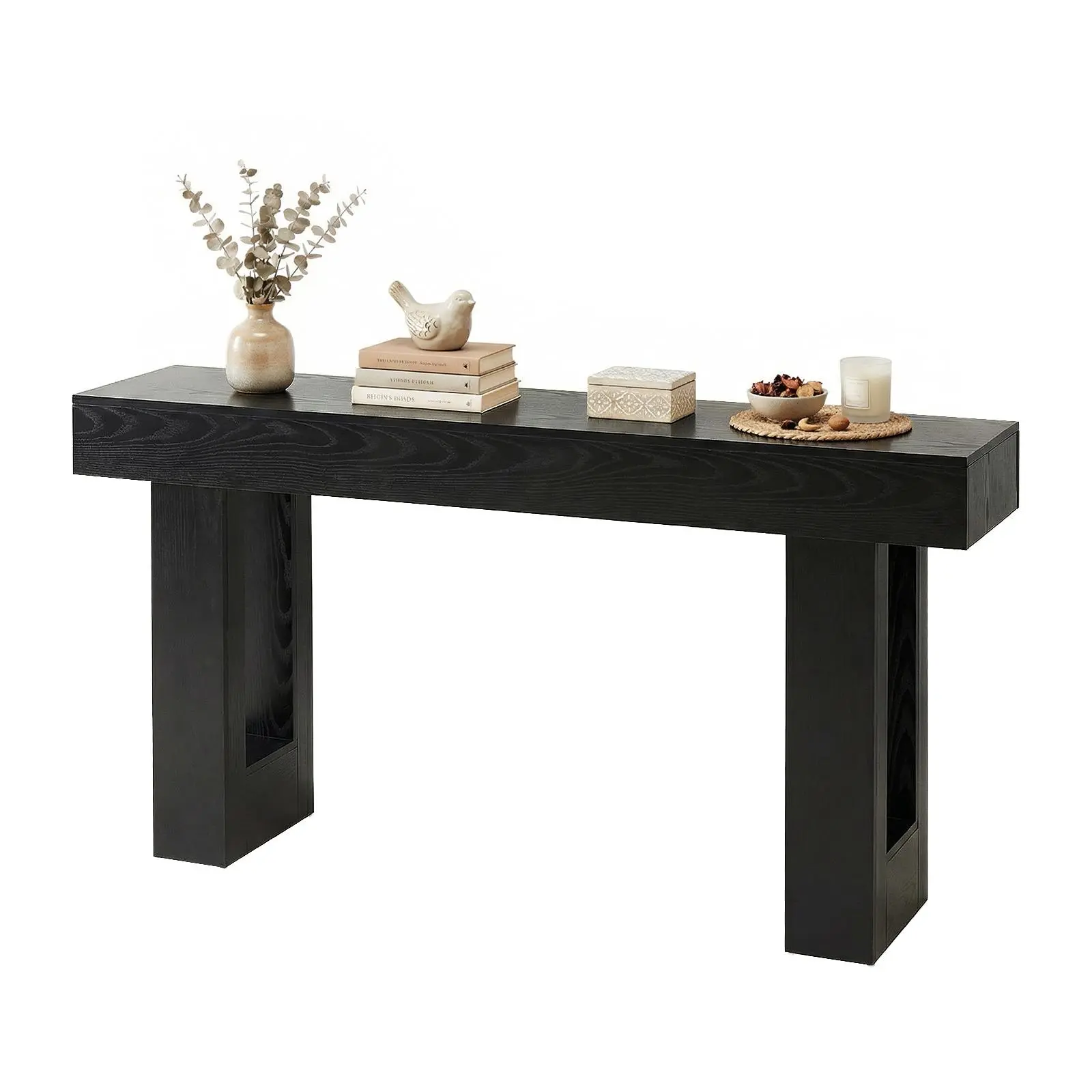 63 Inch Long Sofa Table Behind Couch – Large Console Table for Living Room, Engineered Wooden Entryway Table with 155 lbs Capacity, Slim Depth Space Saving, Rustic Retro Design
