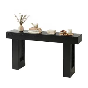 63 Inch Long Sofa Table Behind Couch – Large Console Table for Living Room, Wooden Entryway Table with 155 lbs Capacity, Slim Depth Space Saving, Rustic Retro Design