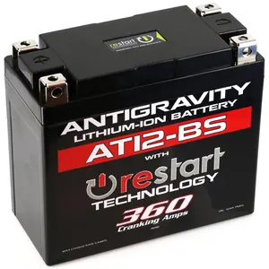 Antigravity AT12-BS-RS Lithium Motorcycle Battery, 360CA 12V LiFePO4 with RE-START Jump-Starting Technology, Ultra Lightweight Performance Upgrade