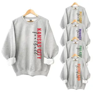 Vintage City Football Sweatshirt – Ash Color – Retro Game Day Graphic Crewneck, Classic Throwback Style Pullover for Football Fans, Unisex Cozy Cotton Top - AG