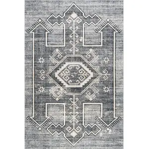 Sagebrush Geometric Machine Washable Area Rug