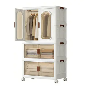 Collapsible Multifunctional Preserving Container Storage Bins Kit - 70cm, 2/3/4 Layers, Easy Assembly, for Closet/Bedroom, Housewarming Gift Item