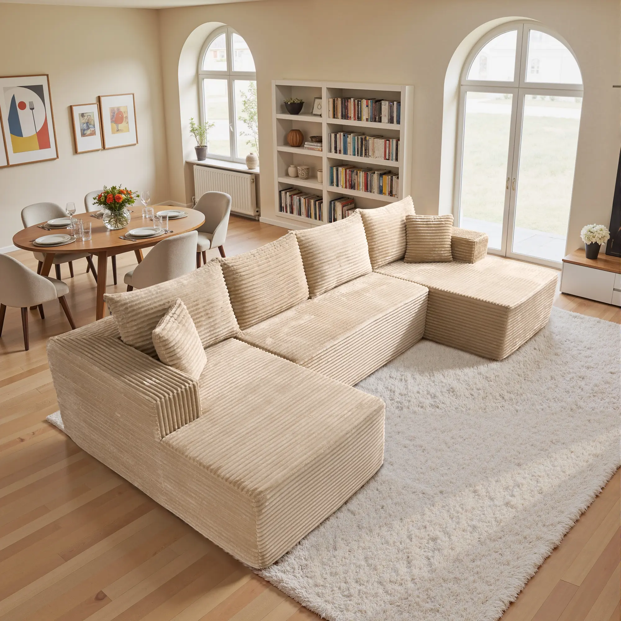 Beige Plush Corduroy