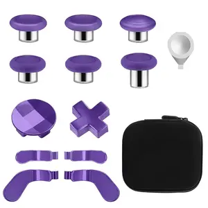Accessories for  One Elite Series 2 Controller(Model 1797), Metal Thumbsticks Paddles Joysticks Replacement Parts Kits Compatible with  Elite  Controller Series 2 Core(Purple)
