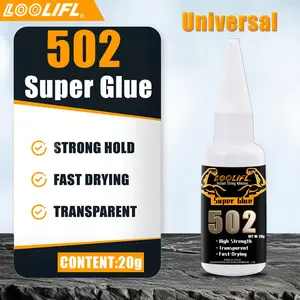 Cyanacrylate Fast-Setting Glue, 5-Piece Set Super Strong Adhesive for Wood & Plastic, Ideal for Handmade Repair