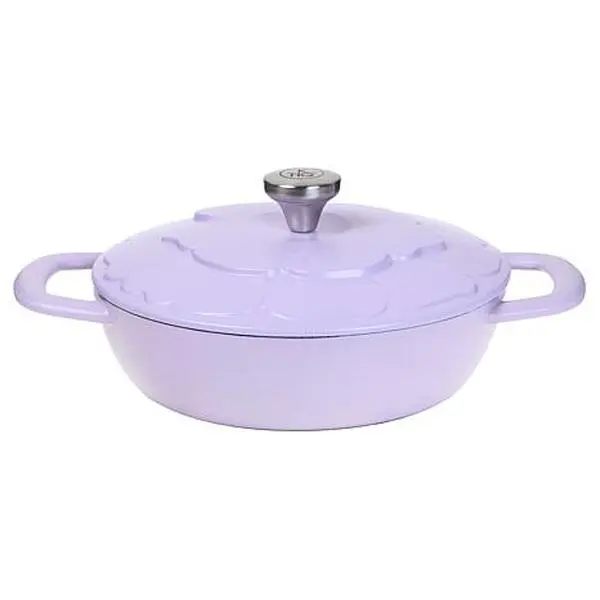 KitchenHQ 2qt. Cast Iron Ceramic Nonstick Dutch Oven w/Floral Pattern KitchenHQ 2qt. Cast Iron Ceramic Nonstick Dutch Oven w/Floral Pattern