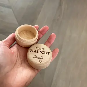 Baby Hair Keepsake Box, First Haircut, Perfect Gift for New Parents, Portable Wooden Storage Case, Natural Birch Wood Material, Lightweight Design