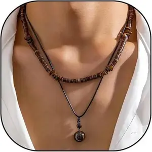 ChicBloom B Necklace for Men Puka Shell Necklaces Men Jewelry Gift Surfer Mens Necklace Beaded Choker Beach Jewelry Gift for Dad Son Husband Summer Beach Accessories