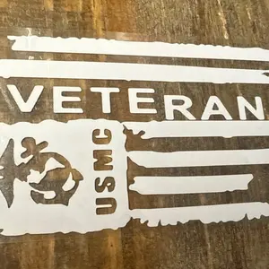 U.S. Marine Veteran American Flag Permanent Vinyl Waterproof Decal - 4x6in Car Exterior Accessory, Sticker for Cars, Windshield Sticker, Vehicle Exterior Decoration