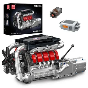 Mould King 10203 V8 Engine Engineering Car Motor Model Building Block STEM DIY Gift Adult Kid Toy Set 1169 Pcs springtok