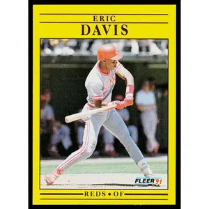 Eric Davis 1991 Fleer #61a Cincinnati Reds