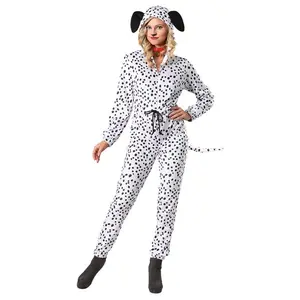 Plus Size Cozy Dalmatian Women's Jumpsuit Costume