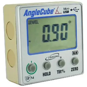 iGaging Smart Anglecube Digital Protractor - Aluminum Construction, Digital Readout, Magnetic Base, ±0.2° Accuracy, 90°x4 Anglecube Angle Gauges, Micro USB, Backlit & Smart Wireless Options, IP54