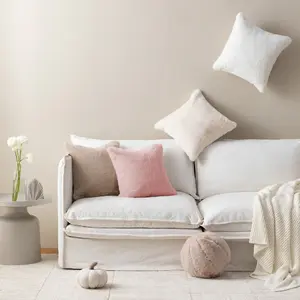 Faux Rabbit Fur Plush Pillow Cover 18x18 Inch Artificial Sheepskin Cushion Case, Bedroom Decor Sofa Bed Throw Pillow, Christmas Holiday Birthday Gift, Bedroom Decorative Accessories