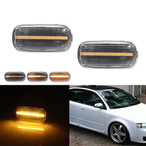 Clear Lens Dynamic LED Side Marker Blinker Signal Lights For Audi A4 B6 B8 B7 A6 S6 Replaces OEM 8E0949127 8E0 949 127, 8N0 949 AU2570102