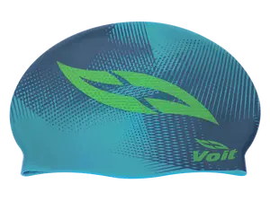 Voit Silicone Swim Cap, Flexible Soft-Fit Swim Bonnet for Training and Recreation, Wave Blue
