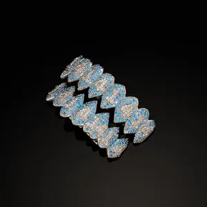 Unisex 1pc Oral Full Zirconia Upper Teeth Hip-Hop Grillz, Stainless Steel Heart-Shaped Zirconia-Studded Body Jewelry, Stage Wear Accessory for Parties, Ideal Birthday Gift