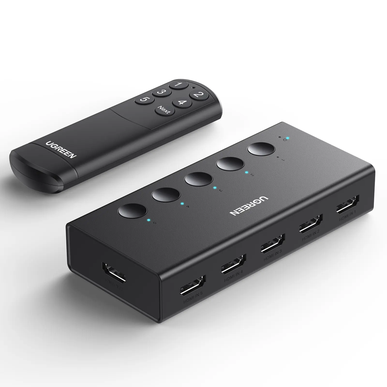 UGREEN HDMI Switch 5 in 1 Out 4K 60Hz HDMI Splitter with Remote Control, 5 Port Switcher Selector Box Support 3D CEC HDR HDCP2.2 Compatible with PS5/4/3 Xbox Nintendo Switch Roku TV Fire Stick Black,September Restock summerwins