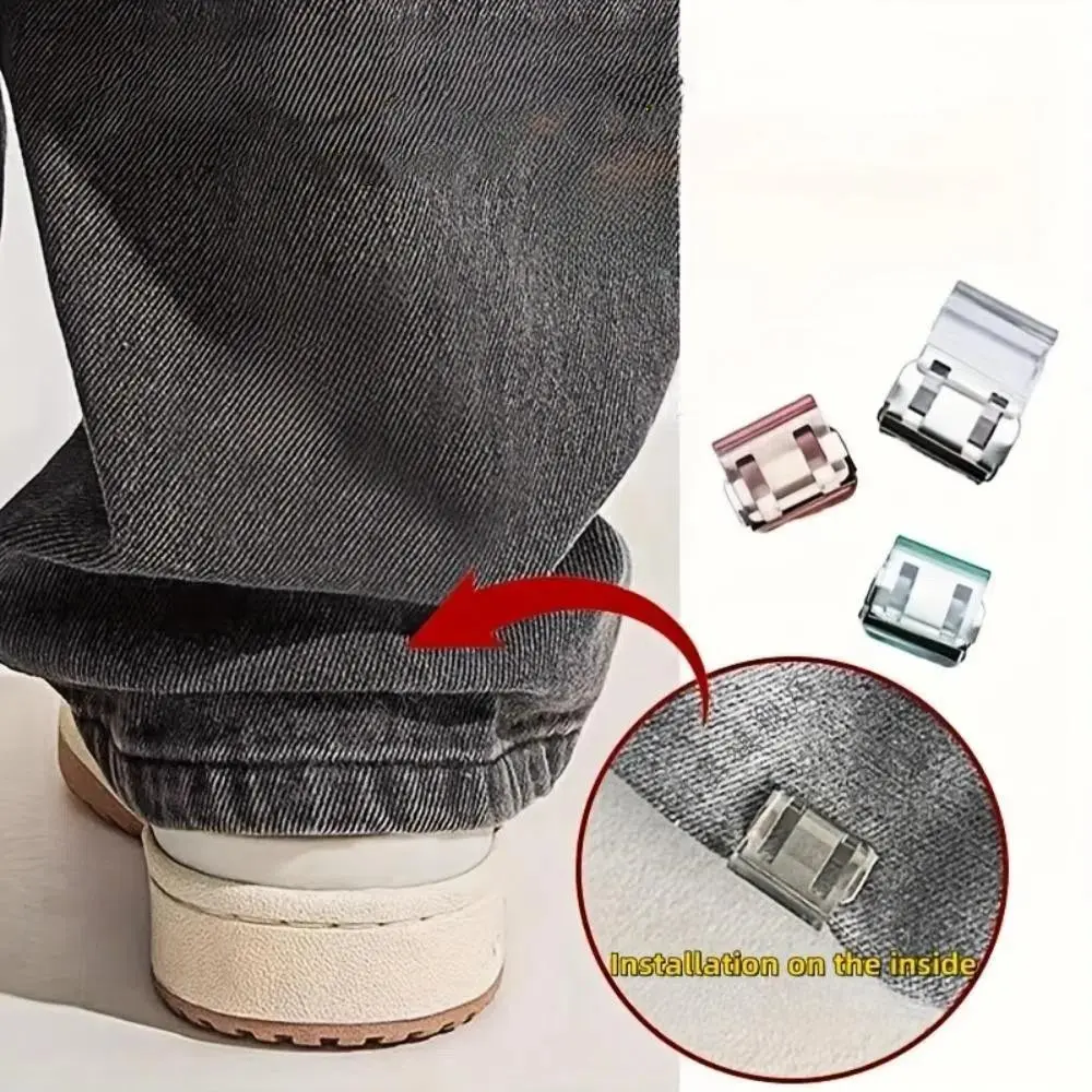 Invisible Adjustable Button Cuff Clips, 10 Pcs Set of Ten Random Colors Seamless Hidden Fasteners, Anti-Slip Hem Closure, Prevent Dragging, Leg Closing Device, Seamless Hidden Clasp, Hidden Fastening