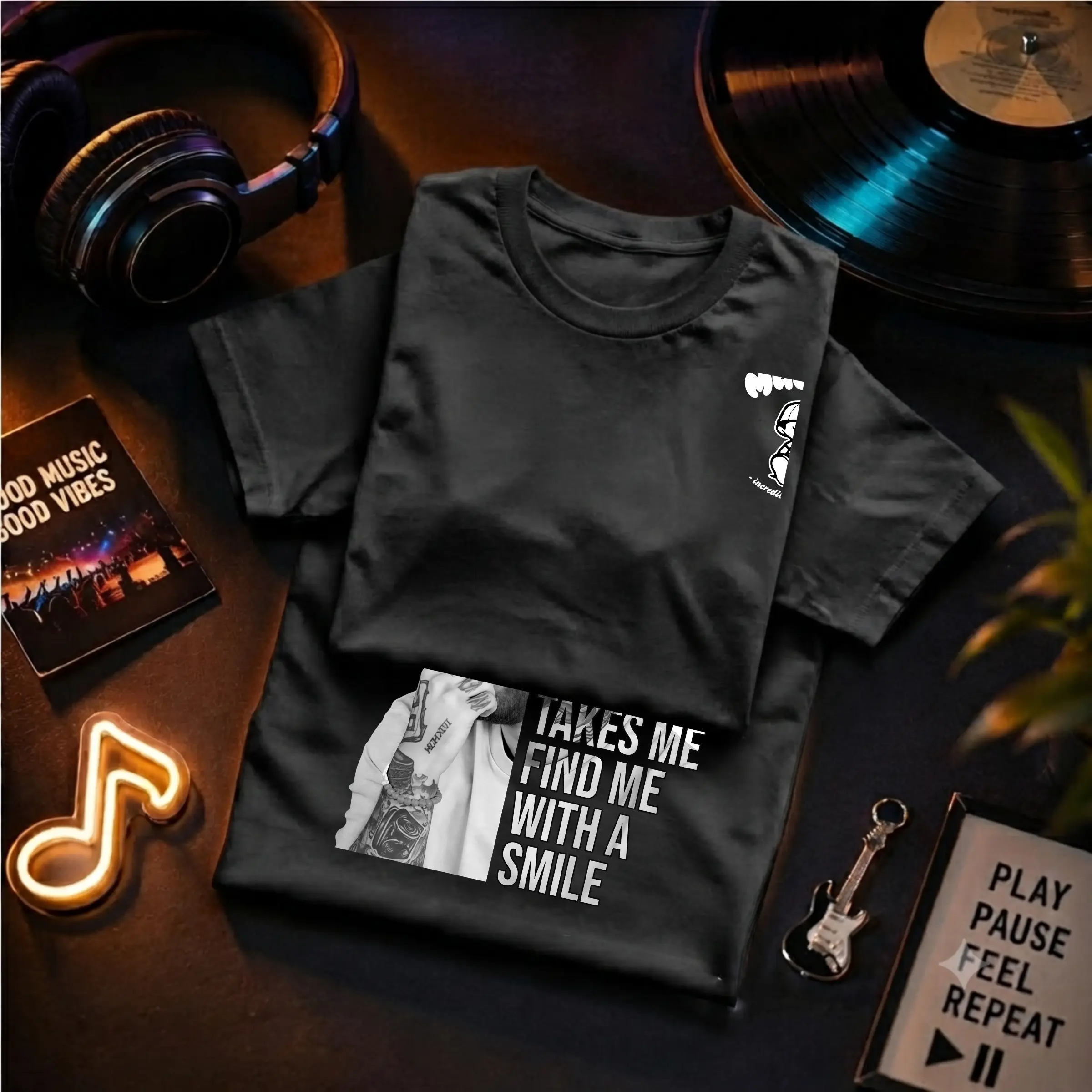 M.Miller Stay Smiling Graphic Hoodie, Motivational Quote Pullover, Two-Sided Unisex Streetwear Sweatshirt