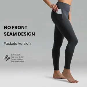 Colorfulkoala Women's High Waisted No Front Seam Workout Leggings w/Pockets 25"/28"