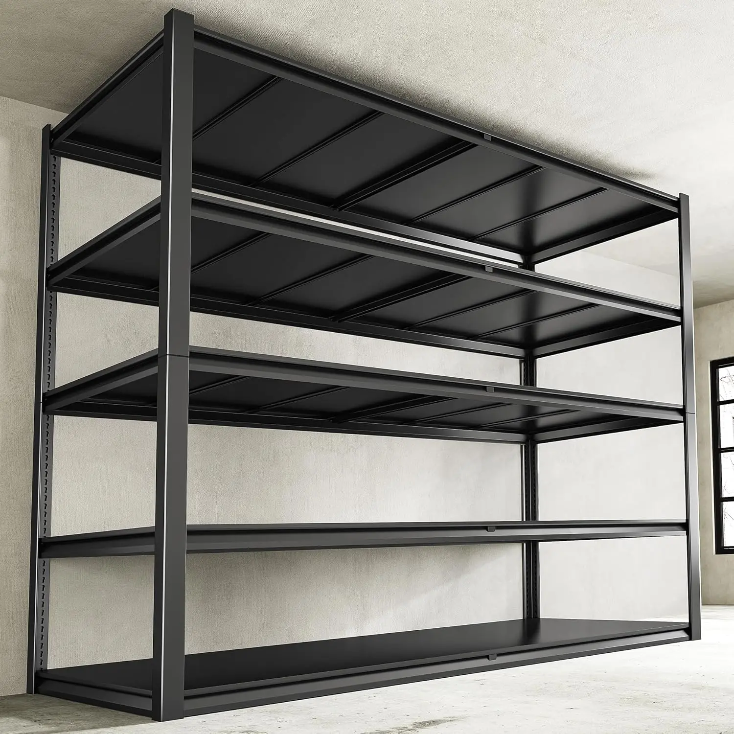 Raybee Furniture Garage Shelving 48.2" W Storage Shelves 2500-3000LBS Heavy Duty Shelving Adjustable 5 Tier Metal Shelves for Storage Commercial Shelving Unit Industrial Utility Shelf