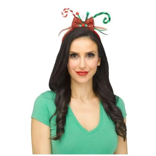 Candy Cane Bow Headband - Elf - Christmas - Costume Accessory - Adult Teen