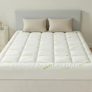 Ultra Soft Mattress Topper – Viscose Made from Bamboo Pillow Top Mattress Pad – Naturally Cooling for Hot Sleepers – Breathable Hypoallergenic Bed Topper